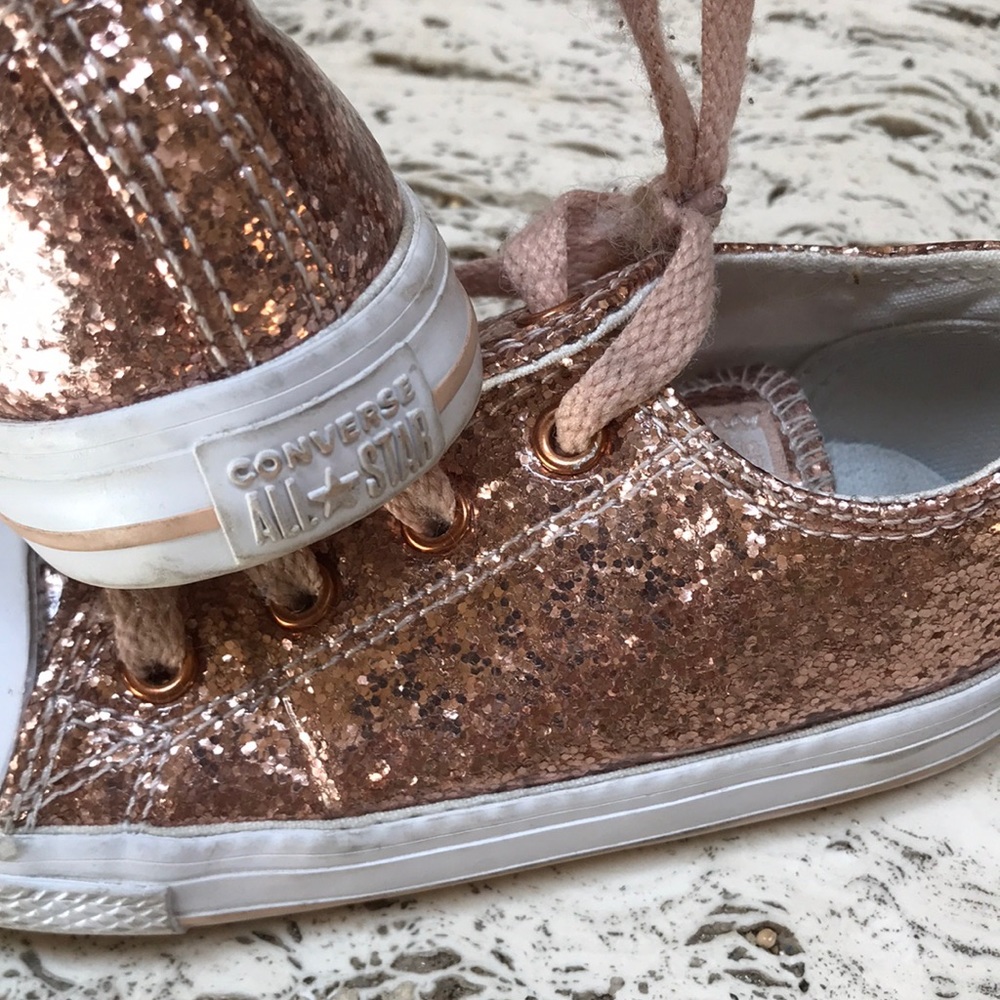 Converse all stars pink glitter toddler sneakers 8
